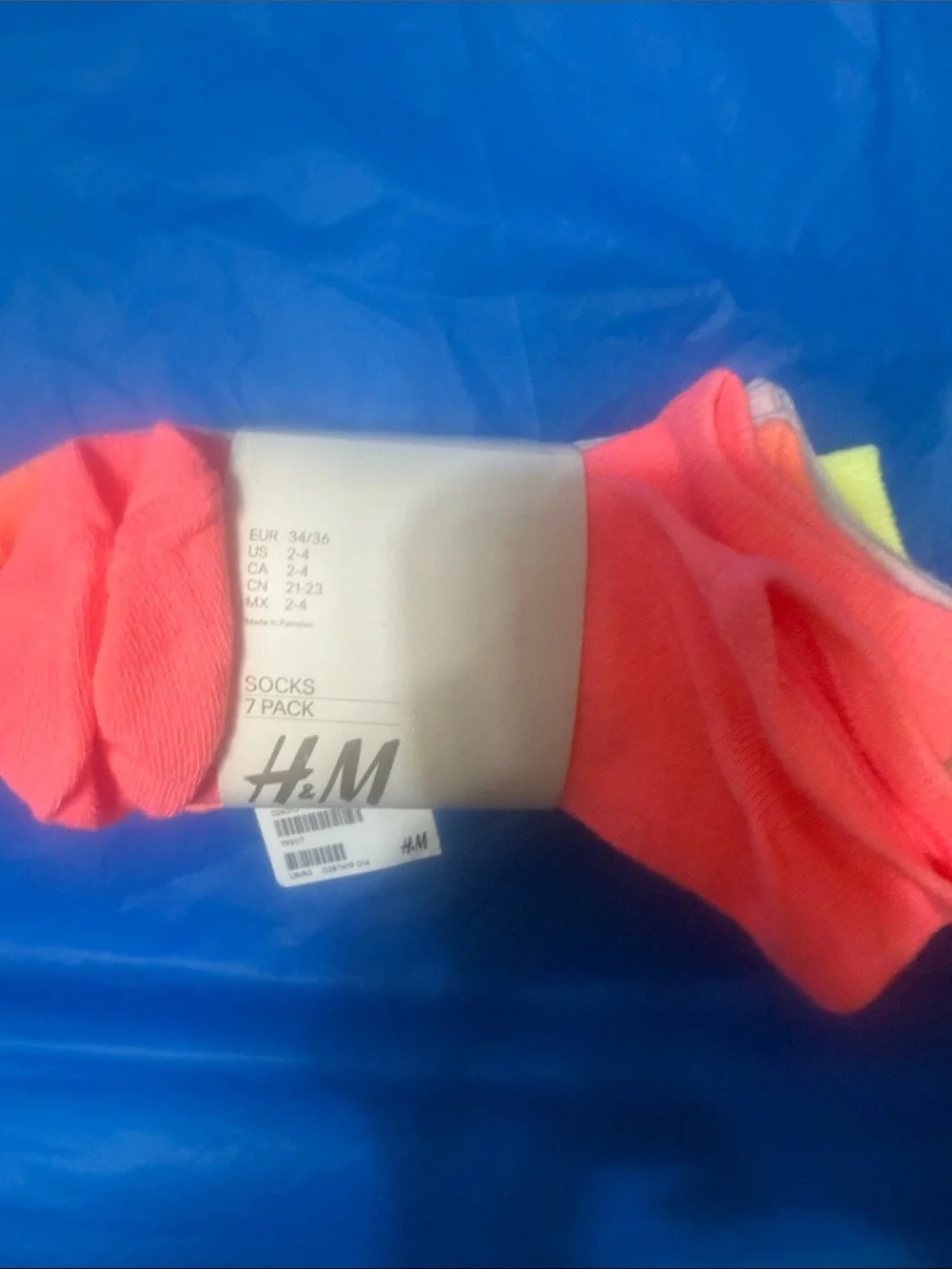 H&M Men’s Neon Low-Cut Socks – Pink & Yellow (3-Pack)